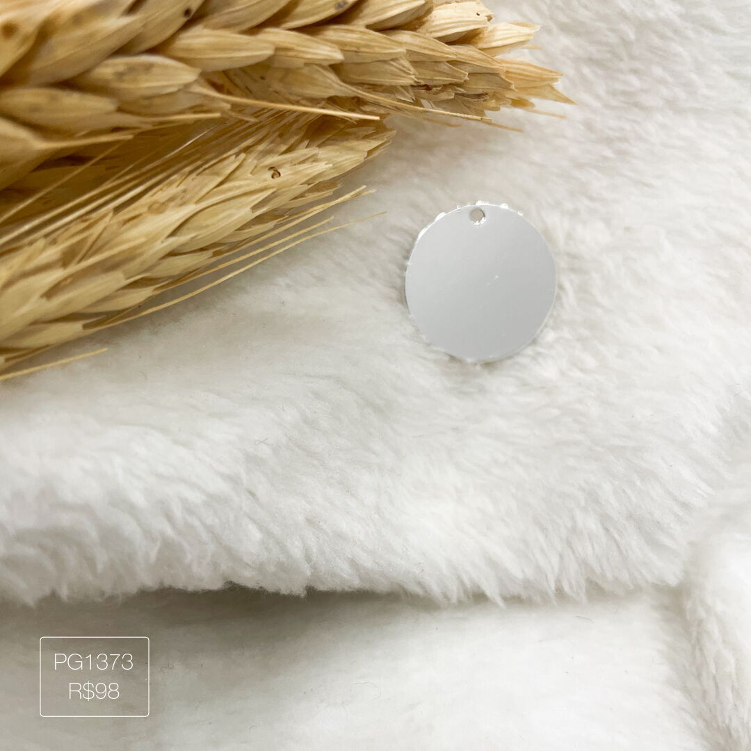 Pingente Redondo 18mm (G) Liso Prateado